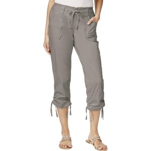INC ICurvy-Fit Cropped Cargo Pants Sky Grey